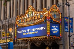 Marquee at El Capitan reads: